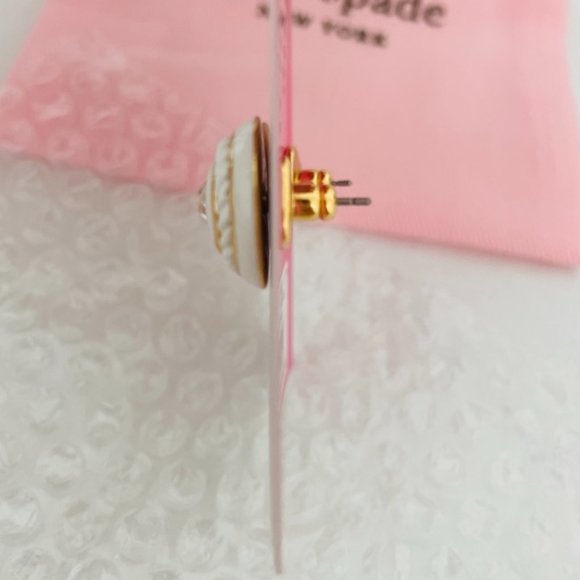 🌷NEW🌷Kate Spade New York Know The Ropes Mixed Media Studs Earrings, White - Picture 13 of 15